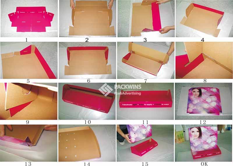 Cosmetics Cardboard Table Display Stands Boxes