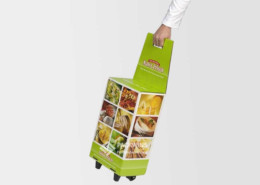 Fresh Salard Foods Custom Designed Cardboard Boxes Paper Trolley