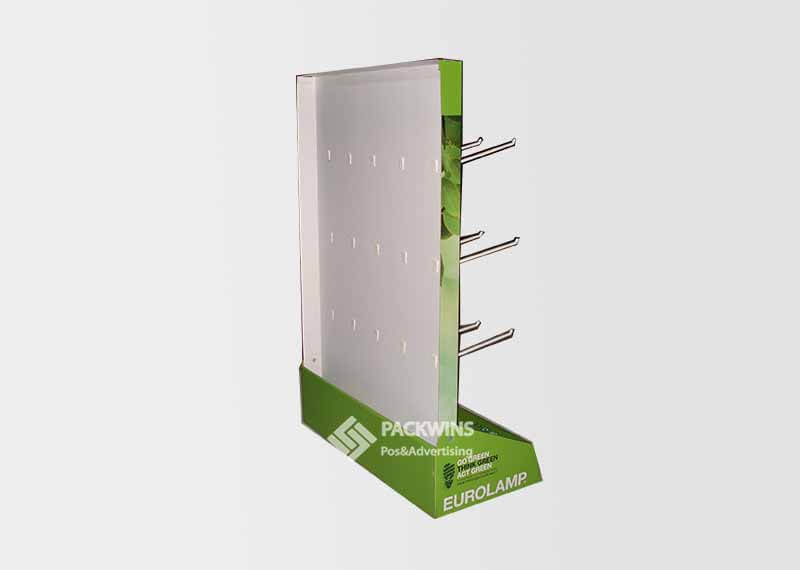 Lamps Retail Display Cases Cardboard Stand with Hooks