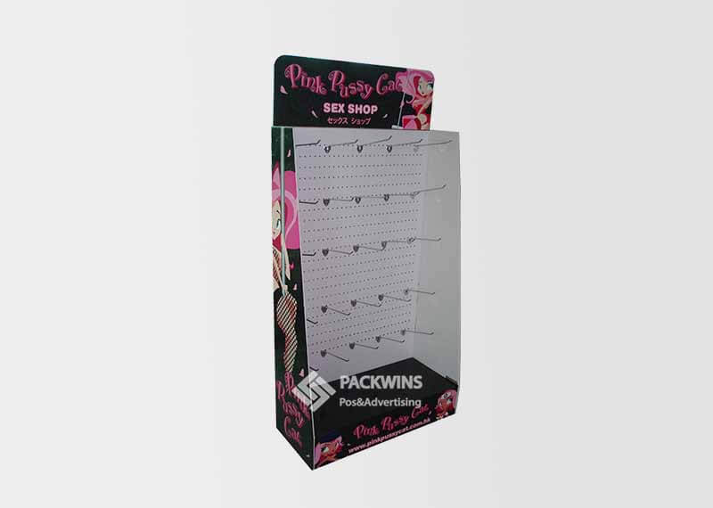 Pink Sex Items Cardboard Display Case Retail Hanging Racks