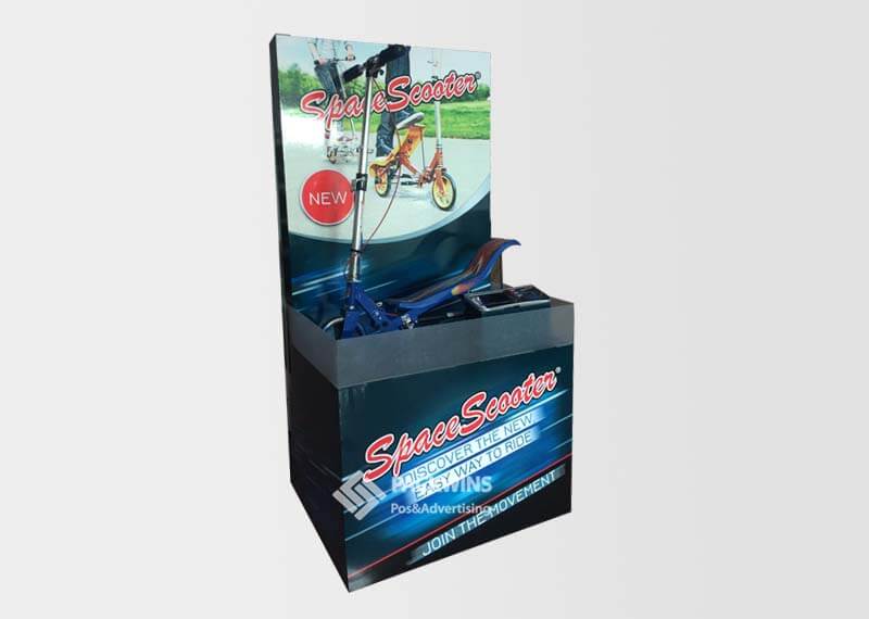 Scooters Custom Fsdu Display Corrugated Cardboard Quarter Pallet