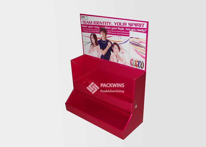 Wristbands Corrugated Cardboard Table Top Display Stands
