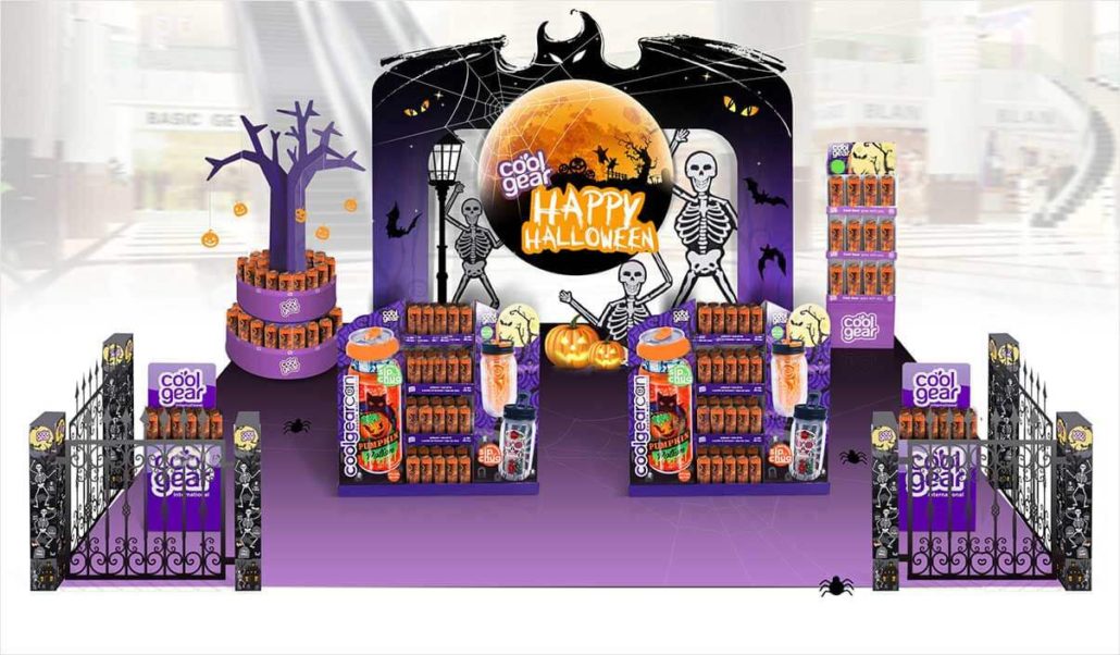 Happy Halloween Get Nailed by Novelty Designed Cardboard Dumpbins