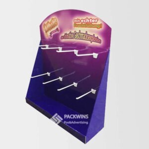 Confectionary Paper Display Hooks Cardboard Market Stand
