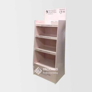 Custom Affordable Floor Cardboard Box Stand Display for Personal Care