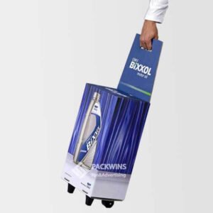edit+xClone Element Motor Oil POS Marketing Corrugated Displays Wheeled Box Trolley